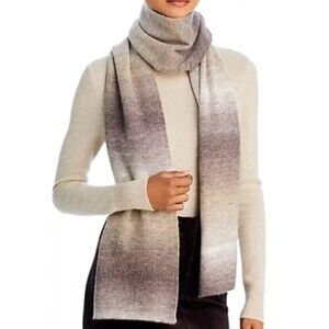 AQUA Scarf Womens Brown Space Dye Ombre Long Rectangle Knit Neutral 90x9